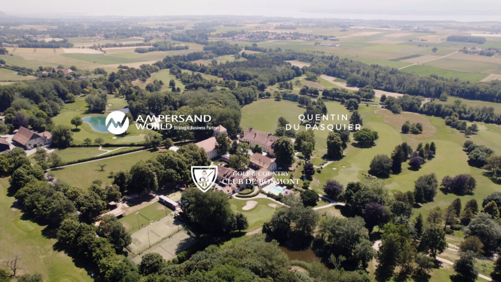 Vue aérienne du Golf & Country Club de Bonmont pour la Commodity Golf Cup d’Ampersand World